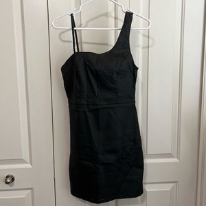 Topshop Faux Leather Fitted Mini Dress